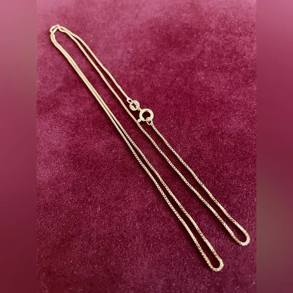 14k gold vermeil box chain - Picture 1 of 5